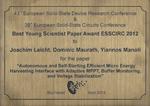 Best Young Scientist Paper Award ESSCIRC 2012 Best Young Scientist Paper Award ESSCIRC 2012